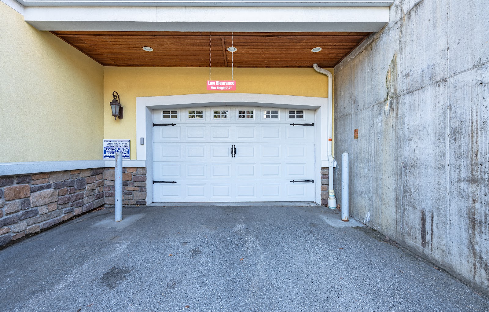 Secure underground parking entrance