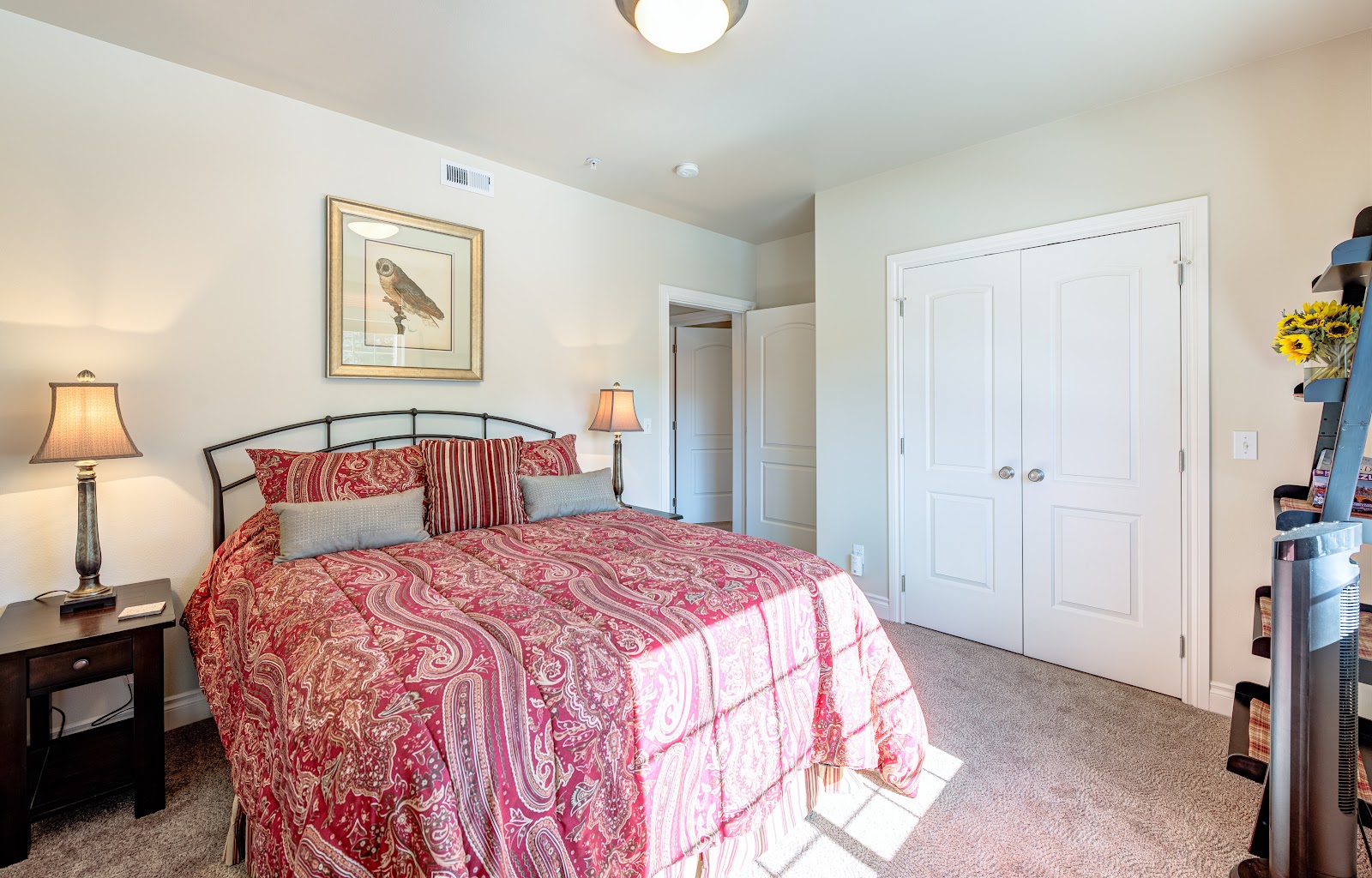 Bedroom with bedside lamp